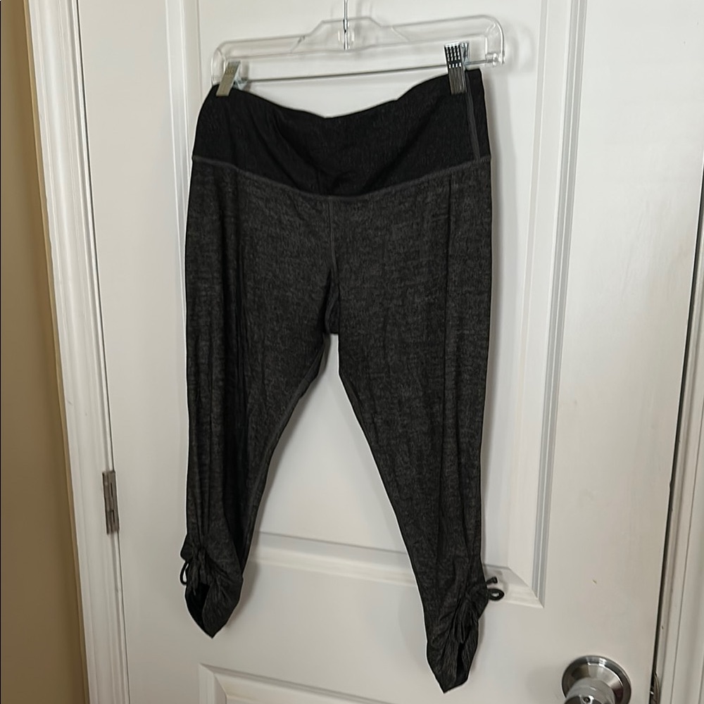 Moving Comfort Gray Leggings with Ruched Ankle Detail